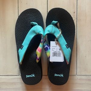 SANUK YOGA MAT SANDALS IN TEAL